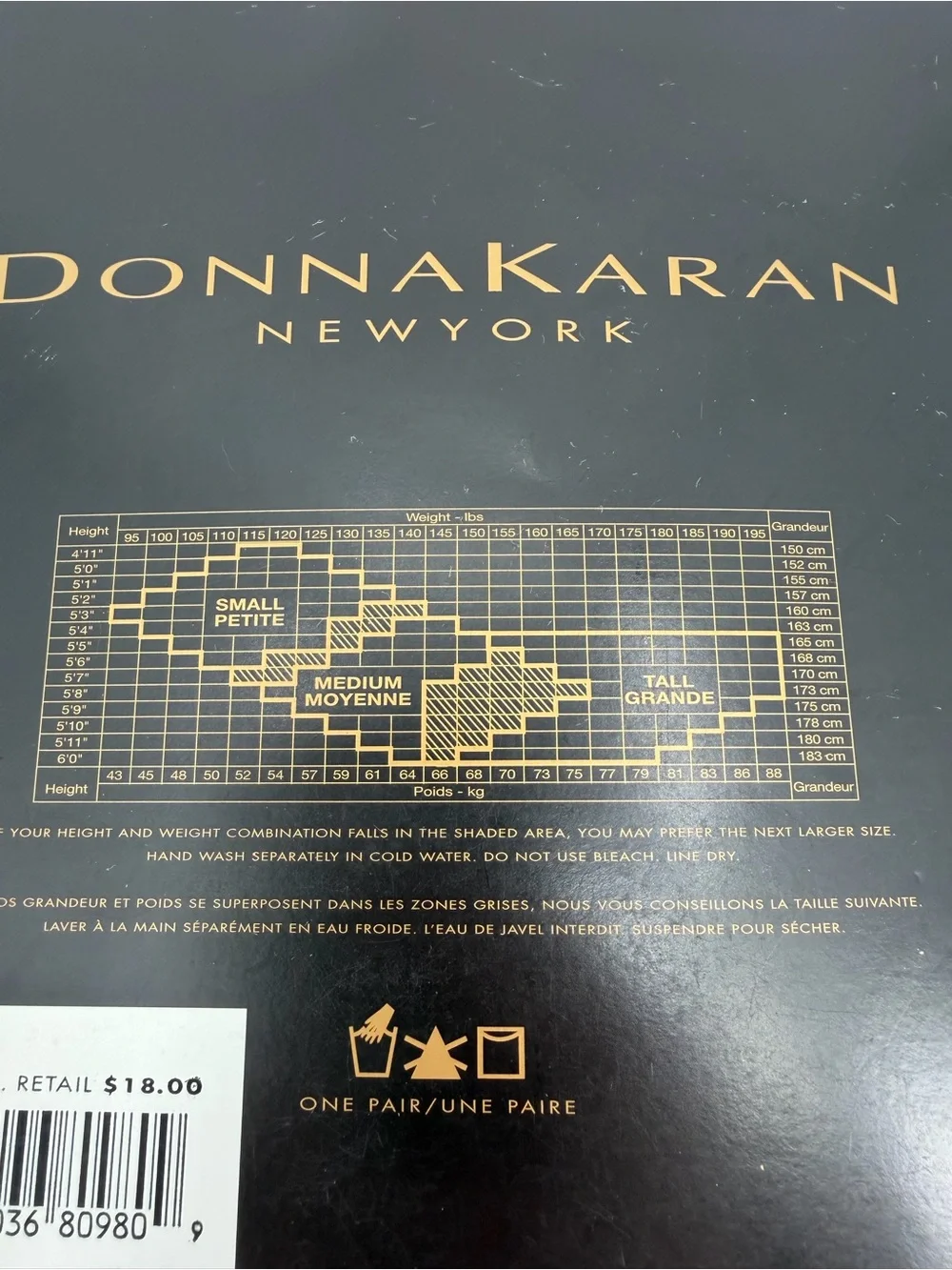 Donna Karan New York Pantyhose Size Medium Pearlized Stripe VTG Chamois OJO94